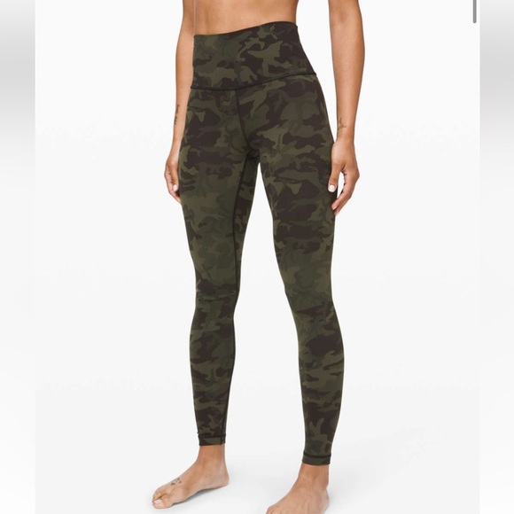 Lululemon Wunder Under High-Rise Tight 28" Incognito Camo Multi Gator Green 4 - Picture 1 of 11
